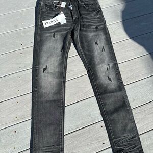 PURPLE Men's Distressed Gray Skinny Jeans